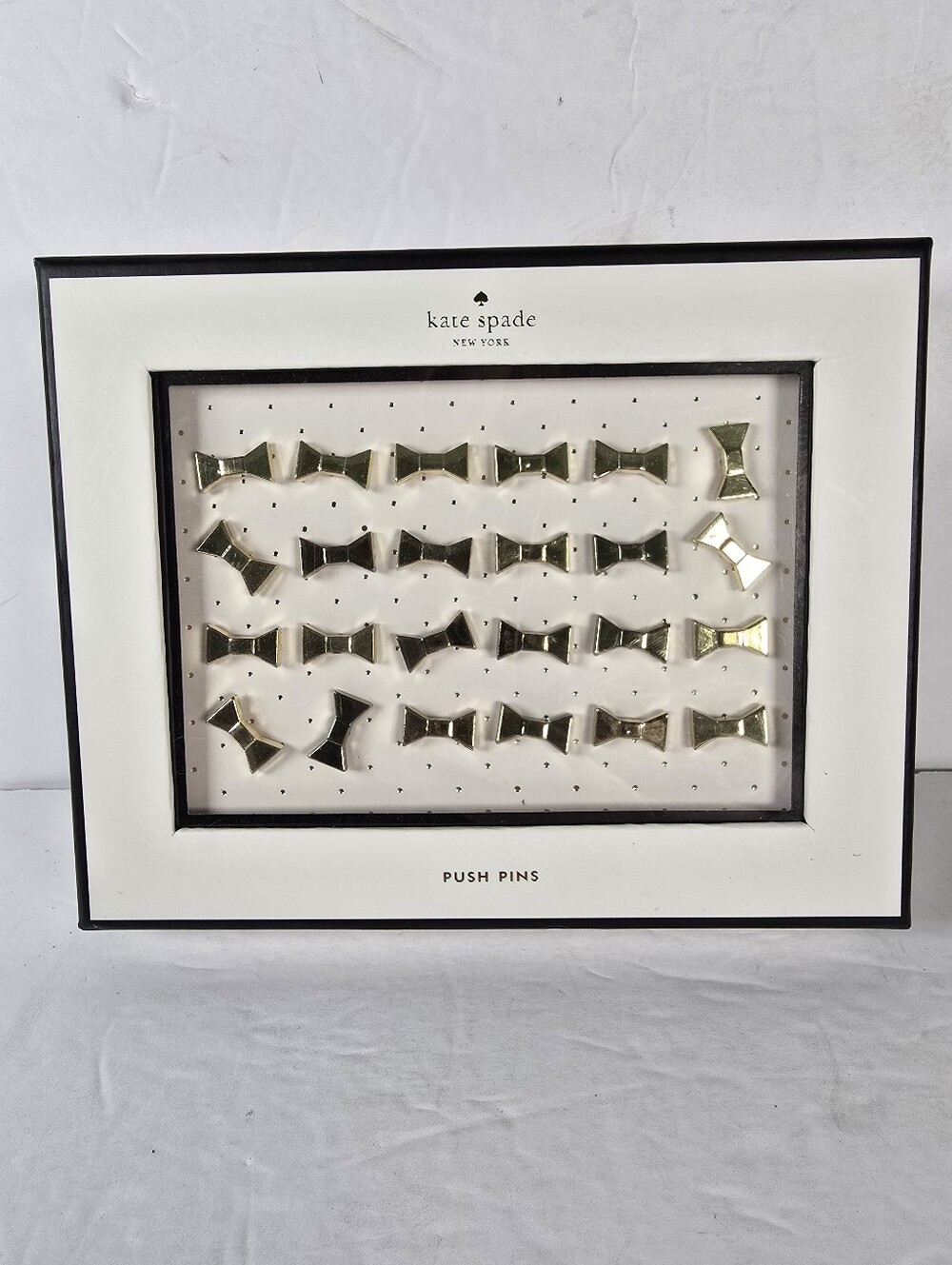 NWT Kate Spade Gold Bow Push Pin Set